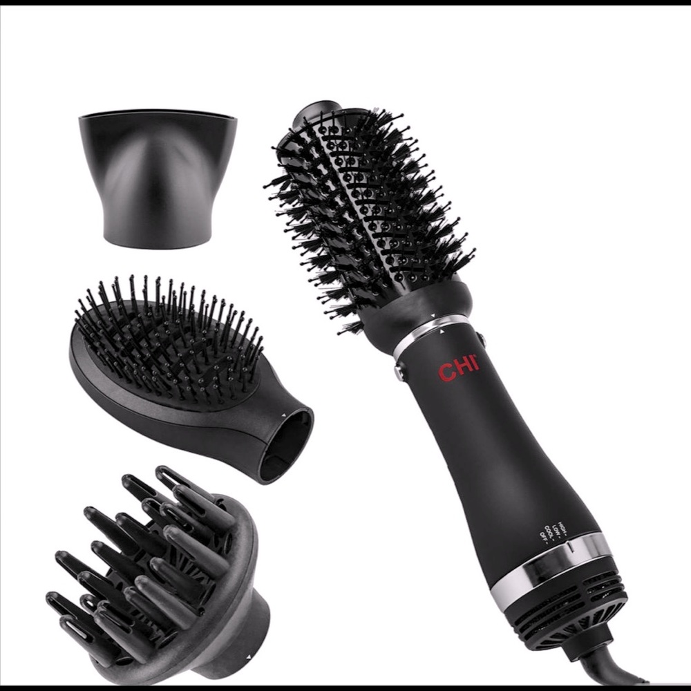 CHI Volumizer 4-in-1 Blowout Brush, Ceramic and Ion .Used once.  All attachments